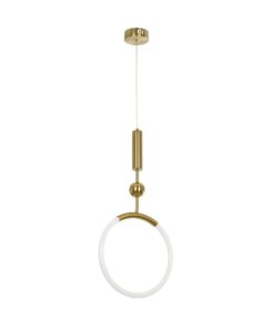 kelvo® GLOW KLV-101-0175 Κρεμαστό Φωτιστικό Οροφής LED 18W 1800lm 360° AC 220-240V IP20 Ρυθμιζόμενο Λευκό CCT με On/Off 2700K/4500K/6000K – Lumileds SMD Chip – Χρυσό Πλατίνα – Μ30 x Π6 x Υ60cm – 3 Χρόνια Εγγύηση