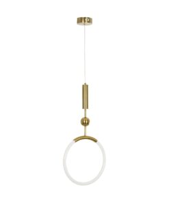 kelvo® GLOW KLV-101-0175 Κρεμαστό Φωτιστικό Οροφής LED 18W 1800lm 360° AC 220-240V IP20 Ρυθμιζόμενο Λευκό CCT με On/Off 2700K/4500K/6000K – Lumileds SMD Chip – Χρυσό Πλατίνα – Μ30 x Π6 x Υ60cm – 3 Χρόνια Εγγύηση