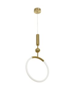 kelvo® GLOW KLV-101-0175 Κρεμαστό Φωτιστικό Οροφής LED 18W 1800lm 360° AC 220-240V IP20 Ρυθμιζόμενο Λευκό CCT με On/Off 2700K/4500K/6000K – Lumileds SMD Chip – Χρυσό Πλατίνα – Μ30 x Π6 x Υ60cm – 3 Χρόνια Εγγύηση