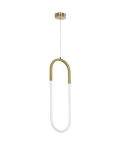 kelvo® GLOW KLV-101-0176 Κρεμαστό Φωτιστικό Οροφής LED 18W 1800lm 360° AC 220-240V IP20 Ρυθμιζόμενο Λευκό CCT με On/Off 2700K/4500K/6000K – Lumileds SMD Chip – Χρυσό Πλατίνα – Μ20 x Π2.5 x Υ60cm – 3 Χρόνια Εγγύηση