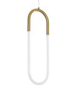 kelvo® GLOW KLV-101-0176 Κρεμαστό Φωτιστικό Οροφής LED 18W 1800lm 360° AC 220-240V IP20 Ρυθμιζόμενο Λευκό CCT με On/Off 2700K/4500K/6000K – Lumileds SMD Chip – Χρυσό Πλατίνα – Μ20 x Π2.5 x Υ60cm – 3 Χρόνια Εγγύηση