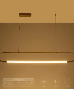 kelvo® GLOW KLV-101-0177 Κρεμαστό Φωτιστικό Οροφής LED 15W 1500lm 360° AC 220-240V IP20 Ρυθμιζόμενο Λευκό CCT με Χειριστήριο από 2700K έως 6000K Dimmable – Lumileds SMD Chip – Χρυσό Πλατίνα – Μ120 x Π3 x Υ17cm – 3 Χρόνια Εγγύηση
