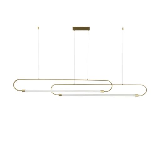 kelvo® GLOW KLV-101-0178 Κρεμαστό Φωτιστικό Οροφής LED 28W 2800lm 360° AC 220-240V IP20 Ρυθμιζόμενο Λευκό CCT με Χειριστήριο από 2700K έως 6000K Dimmable – Lumileds SMD Chip – Χρυσό Πλατίνα – Μ167 x Π7 x Υ24cm – 3 Χρόνια Εγγύηση