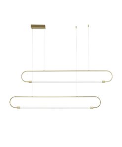 kelvo® GLOW KLV-101-0178 Κρεμαστό Φωτιστικό Οροφής LED 28W 2800lm 360° AC 220-240V IP20 Ρυθμιζόμενο Λευκό CCT με Χειριστήριο από 2700K έως 6000K Dimmable – Lumileds SMD Chip – Χρυσό Πλατίνα – Μ167 x Π7 x Υ24cm – 3 Χρόνια Εγγύηση