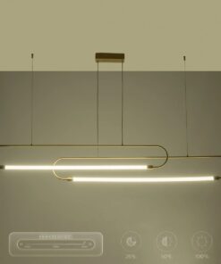 kelvo® GLOW KLV-101-0178 Κρεμαστό Φωτιστικό Οροφής LED 28W 2800lm 360° AC 220-240V IP20 Ρυθμιζόμενο Λευκό CCT με Χειριστήριο από 2700K έως 6000K Dimmable – Lumileds SMD Chip – Χρυσό Πλατίνα – Μ167 x Π7 x Υ24cm – 3 Χρόνια Εγγύηση