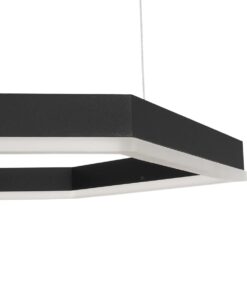 kelvo® LEXAGON KLV-101-0179 Κρεμαστό Φωτιστικό Οροφής LED 120W 12000lm 200° AC 220-240V IP20 Ρυθμιζόμενο Λευκό CCT με Χειριστήριο από 2700K έως 6000K Dimmable – Lumileds SMD Chip – Μαύρο Ματ – Μ110 x Π90 x Υ110cm – 3 Χρόνια Εγγύηση
