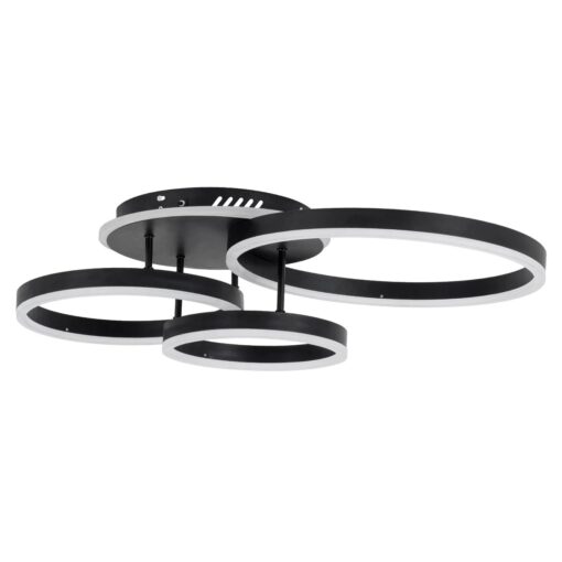 kelvo® VENOM KLV-101-0184 Φωτιστικό Οροφής LED 100W 10000lm 360° AC 220-240V IP20 Ρυθμιζόμενο Λευκό CCT με Χειριστήριο από 2700K έως 6000K Dimmable – Lumileds SMD Chip – Μαύρο Ματ – Μ70 x Π40 x Υ16cm – 3 Χρόνια Εγγύηση