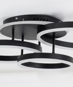kelvo® VENOM KLV-101-0184 Φωτιστικό Οροφής LED 100W 10000lm 360° AC 220-240V IP20 Ρυθμιζόμενο Λευκό CCT με Χειριστήριο από 2700K έως 6000K Dimmable – Lumileds SMD Chip – Μαύρο Ματ – Μ70 x Π40 x Υ16cm – 3 Χρόνια Εγγύηση