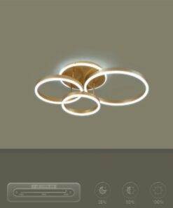kelvo® VENOM KLV-101-0186 Φωτιστικό Οροφής LED 100W 10000lm 360° AC 220-240V IP20 Ρυθμιζόμενο Λευκό CCT με Χειριστήριο από 2700K έως 6000K Dimmable – Lumileds SMD Chip – Χρυσό Πλατίνα – Μ70 x Π40 x Υ16cm – 3 Χρόνια Εγγύηση