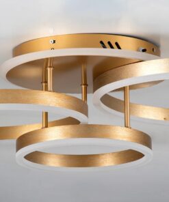 kelvo® VENOM KLV-101-0186 Φωτιστικό Οροφής LED 100W 10000lm 360° AC 220-240V IP20 Ρυθμιζόμενο Λευκό CCT με Χειριστήριο από 2700K έως 6000K Dimmable – Lumileds SMD Chip – Χρυσό Πλατίνα – Μ70 x Π40 x Υ16cm – 3 Χρόνια Εγγύηση