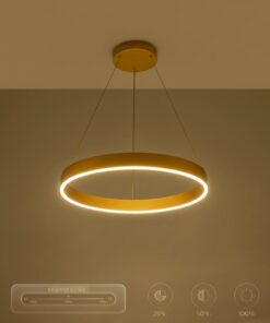 kelvo® VENOM KLV-101-0189 Κρεμαστό Φωτιστικό Οροφής LED 45W 4500lm 120° AC 220-240V IP20 Ρυθμιζόμενο Λευκό CCT με Χειριστήριο από 2700K έως 6000K Dimmable – Lumileds SMD Chip – Χρυσό Πλατίνα – Μ60 x Π60 x Υ6.5cm – 3 Χρόνια Εγγύηση