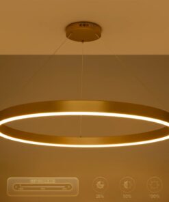 kelvo® VENOM KLV-101-0195 Κρεμαστό Φωτιστικό Οροφής LED 75W 7500lm 120° AC 220-240V IP20 Ρυθμιζόμενο Λευκό CCT με Χειριστήριο από 2700K έως 6000K Dimmable – Lumileds SMD Chip – Χρυσό Πλατίνα – Μ100 x Π100 x Υ6.5cm – 3 Χρόνια Εγγύηση