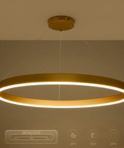 kelvo® VENOM KLV-101-0195 Κρεμαστό Φωτιστικό Οροφής LED 75W 7500lm 120° AC 220-240V IP20 Ρυθμιζόμενο Λευκό CCT με Χειριστήριο από 2700K έως 6000K Dimmable – Lumileds SMD Chip – Χρυσό Πλατίνα – Μ100 x Π100 x Υ6.5cm – 3 Χρόνια Εγγύηση