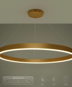kelvo® VENOM KLV-101-0195 Κρεμαστό Φωτιστικό Οροφής LED 75W 7500lm 120° AC 220-240V IP20 Ρυθμιζόμενο Λευκό CCT με Χειριστήριο από 2700K έως 6000K Dimmable – Lumileds SMD Chip – Χρυσό Πλατίνα – Μ100 x Π100 x Υ6.5cm – 3 Χρόνια Εγγύηση