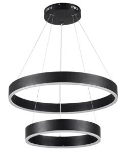 kelvo® VENOM KLV-101-0196-V2 Κρεμαστό Φωτιστικό Οροφής LED 75W 7500lm 120° AC 220-240V IP20 Ρυθμιζόμενο Λευκό CCT με Χειριστήριο από 2700K έως 6000K Dimmable – Lumileds SMD Chip – Μαύρο Ματ – Μ60 x Π60 x Υ40cm – 3 Χρόνια Εγγύηση