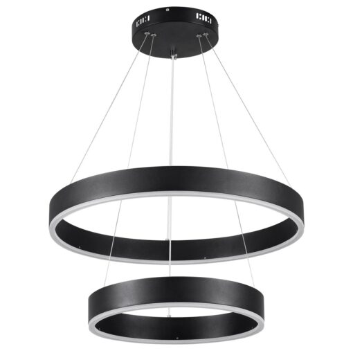 kelvo® VENOM KLV-101-0196-V2 Κρεμαστό Φωτιστικό Οροφής LED 75W 7500lm 120° AC 220-240V IP20 Ρυθμιζόμενο Λευκό CCT με Χειριστήριο από 2700K έως 6000K Dimmable – Lumileds SMD Chip – Μαύρο Ματ – Μ60 x Π60 x Υ40cm – 3 Χρόνια Εγγύηση