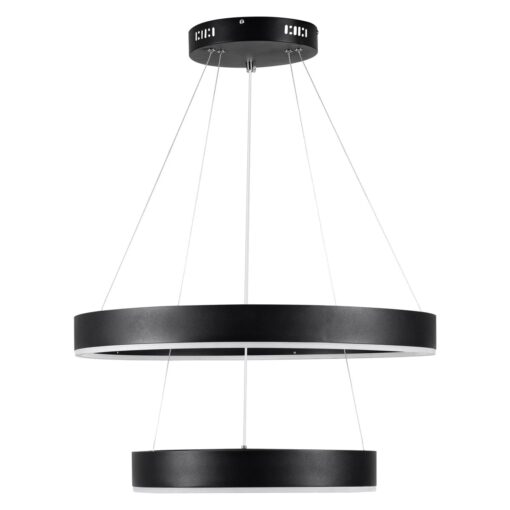 kelvo® VENOM KLV-101-0196-V2 Κρεμαστό Φωτιστικό Οροφής LED 75W 7500lm 120° AC 220-240V IP20 Ρυθμιζόμενο Λευκό CCT με Χειριστήριο από 2700K έως 6000K Dimmable – Lumileds SMD Chip – Μαύρο Ματ – Μ60 x Π60 x Υ40cm – 3 Χρόνια Εγγύηση