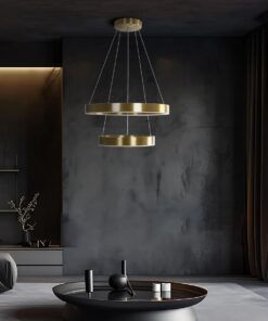 kelvo® VENOM KLV-101-0198 Κρεμαστό Φωτιστικό Οροφής LED 75W 7500lm 120° AC 220-240V IP20 Ρυθμιζόμενο Λευκό CCT με Χειριστήριο από 2700K έως 6000K Dimmable – Lumileds SMD Chip – Χρυσό Πλατίνα – Μ60 x Π60 x Υ40cm – 3 Χρόνια Εγγύηση