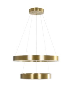 kelvo® VENOM KLV-101-0198 Κρεμαστό Φωτιστικό Οροφής LED 75W 7500lm 120° AC 220-240V IP20 Ρυθμιζόμενο Λευκό CCT με Χειριστήριο από 2700K έως 6000K Dimmable – Lumileds SMD Chip – Χρυσό Πλατίνα – Μ60 x Π60 x Υ40cm – 3 Χρόνια Εγγύηση