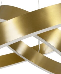 kelvo® VENOM KLV-101-0198 Κρεμαστό Φωτιστικό Οροφής LED 75W 7500lm 120° AC 220-240V IP20 Ρυθμιζόμενο Λευκό CCT με Χειριστήριο από 2700K έως 6000K Dimmable – Lumileds SMD Chip – Χρυσό Πλατίνα – Μ60 x Π60 x Υ40cm – 3 Χρόνια Εγγύηση