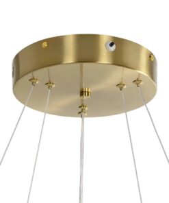 kelvo® VENOM KLV-101-0198 Κρεμαστό Φωτιστικό Οροφής LED 75W 7500lm 120° AC 220-240V IP20 Ρυθμιζόμενο Λευκό CCT με Χειριστήριο από 2700K έως 6000K Dimmable – Lumileds SMD Chip – Χρυσό Πλατίνα – Μ60 x Π60 x Υ40cm – 3 Χρόνια Εγγύηση