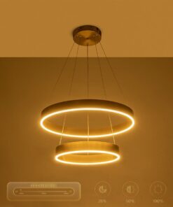 kelvo® VENOM KLV-101-0198 Κρεμαστό Φωτιστικό Οροφής LED 75W 7500lm 120° AC 220-240V IP20 Ρυθμιζόμενο Λευκό CCT με Χειριστήριο από 2700K έως 6000K Dimmable – Lumileds SMD Chip – Χρυσό Πλατίνα – Μ60 x Π60 x Υ40cm – 3 Χρόνια Εγγύηση