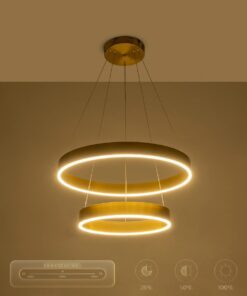 kelvo® VENOM KLV-101-0198 Κρεμαστό Φωτιστικό Οροφής LED 75W 7500lm 120° AC 220-240V IP20 Ρυθμιζόμενο Λευκό CCT με Χειριστήριο από 2700K έως 6000K Dimmable – Lumileds SMD Chip – Χρυσό Πλατίνα – Μ60 x Π60 x Υ40cm – 3 Χρόνια Εγγύηση