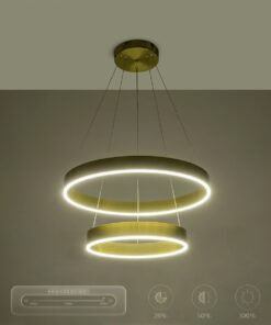 kelvo® VENOM KLV-101-0198 Κρεμαστό Φωτιστικό Οροφής LED 75W 7500lm 120° AC 220-240V IP20 Ρυθμιζόμενο Λευκό CCT με Χειριστήριο από 2700K έως 6000K Dimmable – Lumileds SMD Chip – Χρυσό Πλατίνα – Μ60 x Π60 x Υ40cm – 3 Χρόνια Εγγύηση