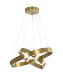 kelvo® VENOM KLV-101-0198-V2 Κρεμαστό Φωτιστικό Οροφής LED 75W 7500lm 120° AC 220-240V IP20 Ρυθμιζόμενο Λευκό CCT με Χειριστήριο από 2700K έως 6000K Dimmable – Lumileds SMD Chip – Χρυσό Πλατίνα – Μ60 x Π60 x Υ40cm – 3 Χρόνια Εγγύηση