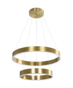 kelvo® VENOM KLV-101-0198-V2 Κρεμαστό Φωτιστικό Οροφής LED 75W 7500lm 120° AC 220-240V IP20 Ρυθμιζόμενο Λευκό CCT με Χειριστήριο από 2700K έως 6000K Dimmable – Lumileds SMD Chip – Χρυσό Πλατίνα – Μ60 x Π60 x Υ40cm – 3 Χρόνια Εγγύηση