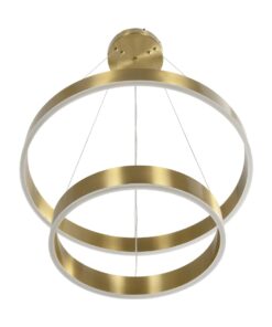 kelvo® VENOM KLV-101-0198-V2 Κρεμαστό Φωτιστικό Οροφής LED 75W 7500lm 120° AC 220-240V IP20 Ρυθμιζόμενο Λευκό CCT με Χειριστήριο από 2700K έως 6000K Dimmable – Lumileds SMD Chip – Χρυσό Πλατίνα – Μ60 x Π60 x Υ40cm – 3 Χρόνια Εγγύηση