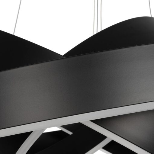 kelvo® VENOM KLV-101-0199-V2 Κρεμαστό Φωτιστικό Οροφής LED 120W 12000lm 120° AC 220-240V IP20 Ρυθμιζόμενο Λευκό CCT με Χειριστήριο από 2700K έως 6000K Dimmable – Lumileds SMD Chip – Μαύρο Ματ – Μ80 x Π80 x Υ80cm – 3 Χρόνια Εγγύηση