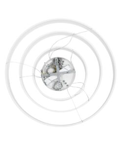 kelvo® VENOM KLV-101-0200-V2 Κρεμαστό Φωτιστικό Οροφής LED 120W 12000lm 120° AC 220-240V IP20 Ρυθμιζόμενο Λευκό CCT με Χειριστήριο από 2700K έως 6000K Dimmable – Lumileds SMD Chip – Λευκό Ματ – Μ80 x Π80 x Υ80cm – 3 Χρόνια Εγγύηση