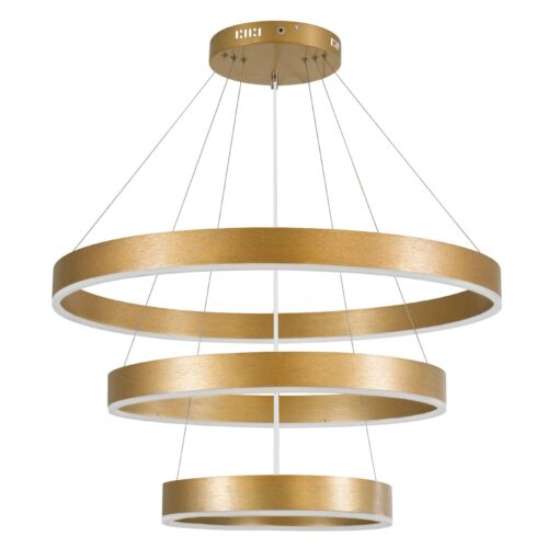 kelvo® VENOM KLV-101-0201 Κρεμαστό Φωτιστικό Οροφής LED 120W 12000lm 120° AC 220-240V IP20 Ρυθμιζόμενο Λευκό CCT με Χειριστήριο από 2700K έως 6000K Dimmable – Lumileds SMD Chip – Χρυσό Πλατίνα – Μ80 x Π80 x Υ80cm – 3 Χρόνια Εγγύηση