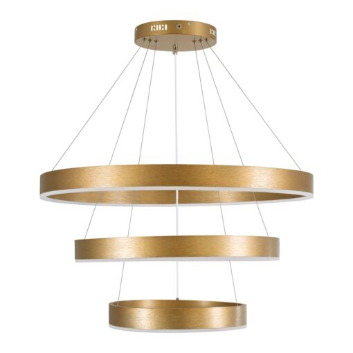 kelvo® VENOM KLV-101-0201 Κρεμαστό Φωτιστικό Οροφής LED 120W 12000lm 120° AC 220-240V IP20 Ρυθμιζόμενο Λευκό CCT με Χειριστήριο από 2700K έως 6000K Dimmable – Lumileds SMD Chip – Χρυσό Πλατίνα – Μ80 x Π80 x Υ80cm – 3 Χρόνια Εγγύηση