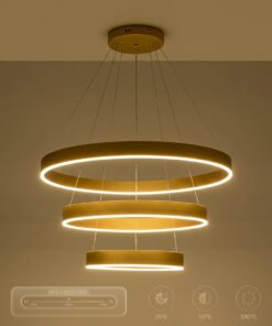 kelvo® VENOM KLV-101-0201-V2 Κρεμαστό Φωτιστικό Οροφής LED 120W 12000lm 120° AC 220-240V IP20 Ρυθμιζόμενο Λευκό CCT με Χειριστήριο από 2700K έως 6000K Dimmable – Lumileds SMD Chip – Χρυσό Πλατίνα – Μ80 x Π80 x Υ80cm – 3 Χρόνια Εγγύηση