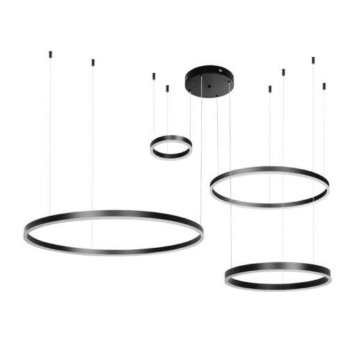 kelvo® VENOM KLV-101-0202 Κρεμαστό Φωτιστικό Οροφής LED 150W 15000lm 120° AC 220-240V IP20 Ρυθμιζόμενο Λευκό CCT με Χειριστήριο από 2700K έως 6000K Dimmable – Lumileds SMD Chip – Μαύρο Ματ – Μ150 x Π90 x Υ60cm – 3 Χρόνια Εγγύηση