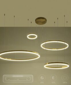 kelvo® VENOM KLV-101-0204 Κρεμαστό Φωτιστικό Οροφής LED 150W 15000lm 120° AC 220-240V IP20 Ρυθμιζόμενο Λευκό CCT με Χειριστήριο από 2700K έως 6000K Dimmable – Lumileds SMD Chip – Χρυσό Πλατίνα – Μ150 x Π90 x Υ60cm – 3 Χρόνια Εγγύηση