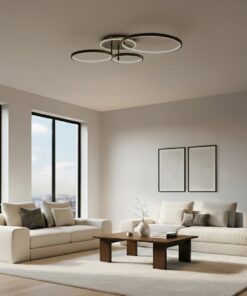 kelvo® NEMESIS KLV-101-0205 Φωτιστικό Οροφής LED 98W 9800lm 360° AC 220-240V IP20 Ρυθμιζόμενο Λευκό CCT με Χειριστήριο από 2700K έως 6000K Dimmable – Lumileds SMD Chip – Μαύρο Ματ – Μ89 x Π60 x Υ19cm – 3 Χρόνια Εγγύηση