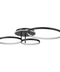 kelvo® NEMESIS KLV-101-0205 Φωτιστικό Οροφής LED 98W 9800lm 360° AC 220-240V IP20 Ρυθμιζόμενο Λευκό CCT με Χειριστήριο από 2700K έως 6000K Dimmable – Lumileds SMD Chip – Μαύρο Ματ – Μ89 x Π60 x Υ19cm – 3 Χρόνια Εγγύηση