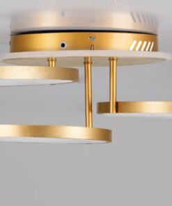 kelvo® NEMESIS KLV-101-0207 Φωτιστικό Οροφής LED 98W 9800lm 360° AC 220-240V IP20 Ρυθμιζόμενο Λευκό CCT με Χειριστήριο από 2700K έως 6000K Dimmable – Lumileds SMD Chip – Χρυσό Πλατίνα – Μ89 x Π60 x Υ19cm – 3 Χρόνια Εγγύηση