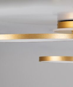 kelvo® NEMESIS KLV-101-0207 Φωτιστικό Οροφής LED 98W 9800lm 360° AC 220-240V IP20 Ρυθμιζόμενο Λευκό CCT με Χειριστήριο από 2700K έως 6000K Dimmable – Lumileds SMD Chip – Χρυσό Πλατίνα – Μ89 x Π60 x Υ19cm – 3 Χρόνια Εγγύηση