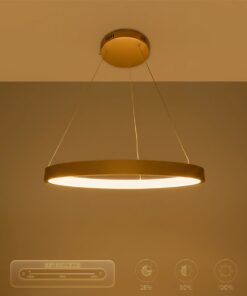 kelvo® NEMESIS KLV-101-0210 Κρεμαστό Φωτιστικό Οροφής LED 45W 4500lm 180° AC 220-240V IP20 Ρυθμιζόμενο Λευκό CCT με Χειριστήριο από 2700K έως 6000K Dimmable – Lumileds SMD Chip – Χρυσό Πλατίνα – Μ60 x Π60 x Υ4cm – 3 Χρόνια Εγγύηση