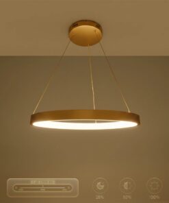 kelvo® NEMESIS KLV-101-0210 Κρεμαστό Φωτιστικό Οροφής LED 45W 4500lm 180° AC 220-240V IP20 Ρυθμιζόμενο Λευκό CCT με Χειριστήριο από 2700K έως 6000K Dimmable – Lumileds SMD Chip – Χρυσό Πλατίνα – Μ60 x Π60 x Υ4cm – 3 Χρόνια Εγγύηση