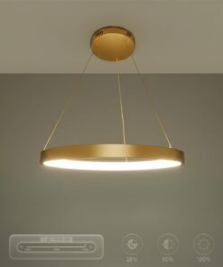 kelvo® NEMESIS KLV-101-0210 Κρεμαστό Φωτιστικό Οροφής LED 45W 4500lm 180° AC 220-240V IP20 Ρυθμιζόμενο Λευκό CCT με Χειριστήριο από 2700K έως 6000K Dimmable – Lumileds SMD Chip – Χρυσό Πλατίνα – Μ60 x Π60 x Υ4cm – 3 Χρόνια Εγγύηση