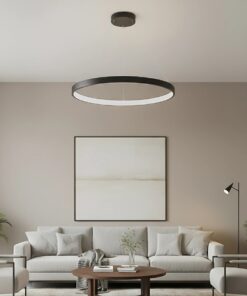 kelvo® NEMESIS KLV-101-0211 Κρεμαστό Φωτιστικό Οροφής LED 67W 6700lm 180° AC 220-240V IP20 Ρυθμιζόμενο Λευκό CCT με Χειριστήριο από 2700K έως 6000K Dimmable – Lumileds SMD Chip – Μαύρο Ματ – Μ80 x Π80 x Υ4cm – 3 Χρόνια Εγγύηση