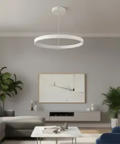 kelvo® NEMESIS KLV-101-0212 Κρεμαστό Φωτιστικό Οροφής LED 67W 6700lm 180° AC 220-240V IP20 Ρυθμιζόμενο Λευκό CCT με Χειριστήριο από 2700K έως 6000K Dimmable – Lumileds SMD Chip – Λευκό Ματ – Μ80 x Π80 x Υ4cm – 3 Χρόνια Εγγύηση