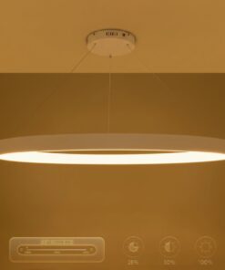kelvo® NEMESIS KLV-101-0212 Κρεμαστό Φωτιστικό Οροφής LED 67W 6700lm 180° AC 220-240V IP20 Ρυθμιζόμενο Λευκό CCT με Χειριστήριο από 2700K έως 6000K Dimmable – Lumileds SMD Chip – Λευκό Ματ – Μ80 x Π80 x Υ4cm – 3 Χρόνια Εγγύηση