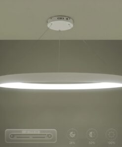 kelvo® NEMESIS KLV-101-0212 Κρεμαστό Φωτιστικό Οροφής LED 67W 6700lm 180° AC 220-240V IP20 Ρυθμιζόμενο Λευκό CCT με Χειριστήριο από 2700K έως 6000K Dimmable – Lumileds SMD Chip – Λευκό Ματ – Μ80 x Π80 x Υ4cm – 3 Χρόνια Εγγύηση