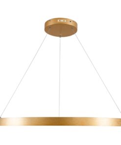 kelvo® NEMESIS KLV-101-0213 Κρεμαστό Φωτιστικό Οροφής LED 67W 6700lm 180° AC 220-240V IP20 Ρυθμιζόμενο Λευκό CCT με Χειριστήριο από 2700K έως 6000K Dimmable – Lumileds SMD Chip – Χρυσό Πλατίνα – Μ80 x Π80 x Υ4cm – 3 Χρόνια Εγγύηση